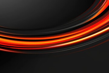 Leinwandbilder - Dynamic red and orange light streaks on a black background creating a modern design effect