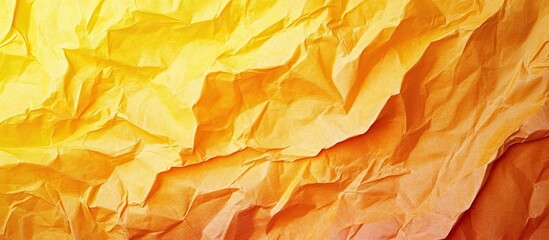 Canvas Print - Yellow and orange wrinkled paper texture background. with copy space image. Place for adding text or design