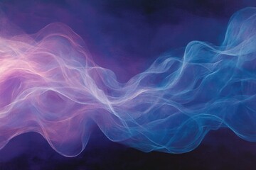 Leinwandbilder - Swirling abstract waves of blue and pink hues create a dynamic visual effect in a dark background