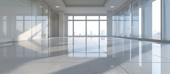 Poster - Vacant floor of a contemporary business office building. with copy space image. Place for adding text or design