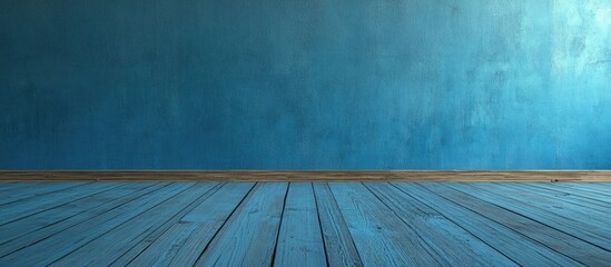 Aufkleber - blue wooden floor texture. with copy space image. Place for adding text or design