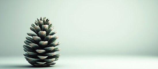 Poster - A green pine cone. with copy space image. Place for adding text or design
