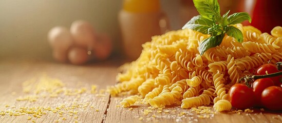 Poster - Italian Pasta Backdrop. with copy space image. Place for adding text or design