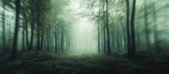 Aufkleber - Blurry abstract representation of a forest captured using long exposure Vintage style photo. with copy space image. Place for adding text or design