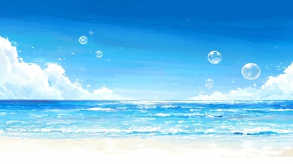 Wall Mural - Serene Calm Water Surface with Bubbles