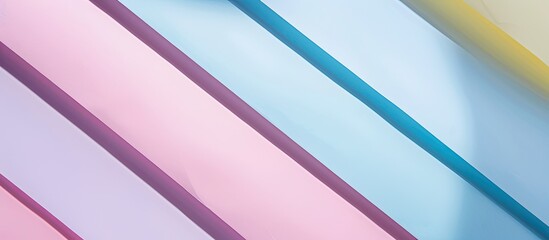 Fototapete - Close up of three layers of pastel striped paper texture for the background Three sheets of pastel striped paper. with copy space image. Place for adding text or design