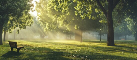 Aufkleber - park scenery. with copy space image. Place for adding text or design