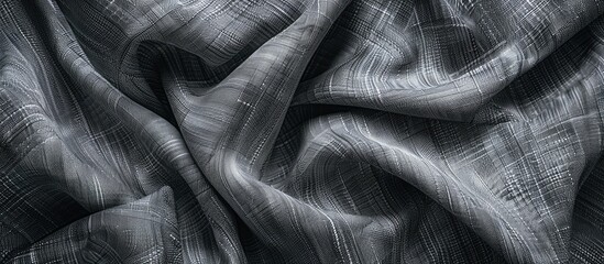 Leinwandbilder - Grey old canvas linen fabric design texture background Close up top view of a gray cloth pattern surface with empty copyspace on a plain seamless backdrop
