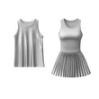 © Asier - A women's sportswear set consisting of a sleeveless top and pleated skirt, isolated on a white background. PNG transparent.
