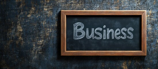 Aufkleber - The word Business is presented on a chalkboard Business concept. with copy space image. Place for adding text or design