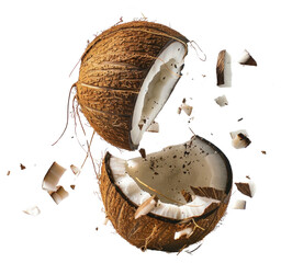 PNG Exploding coconut food explosion fruit.