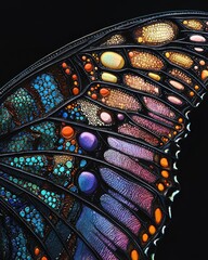 Poster - Vibrant Intricate Patterns on Butterfly Wing