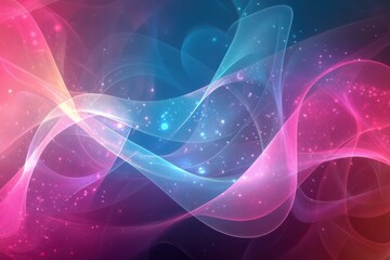 Leinwandbilder - Colorful abstract waves with glowing particles creating a vibrant backdrop for creative projects