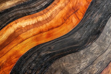 Poster - Close-Up of Textured Wood Grain Patterns
