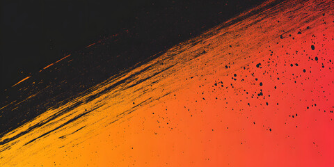 Wall Mural - abstract dynamic orange and black background. grunge background with texture of particles and spots.