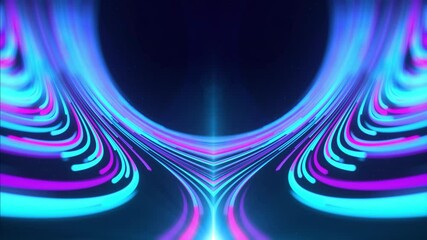 Wall Mural - abstract colorful background, glowing bright neon rays, technology data flowing animation, cyberpunk