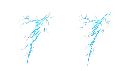 Poster - Blue Lightning Flashes Set Against a Transparent Background Generative AI
