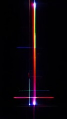 Poster - Vertical video with dynamic, colorful light streaks and flashes, dark theme.