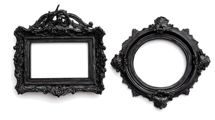 Poster - dark gothic fantasy ornate frames on transparent background generative ai