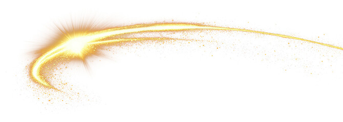 Wall Mural - png golden light curve lines background sparkles bright.