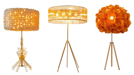 Poster - Set of Three Distinctive Floor Lamps Showcases Various Designs Generative AI