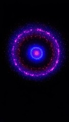 Poster - Vertical video of RGB neon spiral galaxy on black background, 3D render.