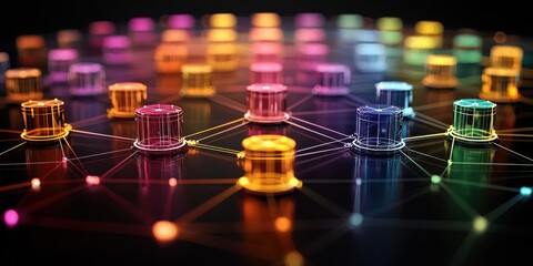 Poster - Colorful Cylinders Connected by a Network of Lines