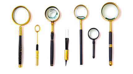 Poster - Collection of Magnifying Glasses for Research and Detective Work Generative AI
