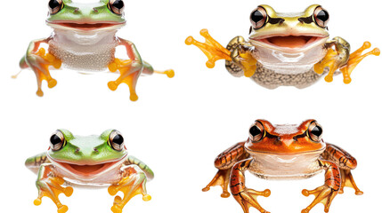 Poster - happy frogs jumping joyfully in a playful collection generative ai