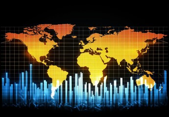 A technical financial graph with an abstract technology background