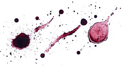 Poster - red wine stains on transparent background for creative use generative ai