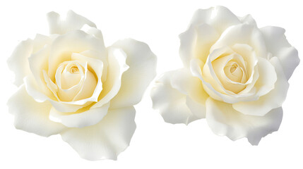 Poster - white roses on transparent background for design use generative ai