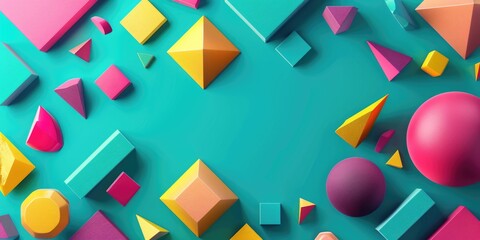 Colorful background with many different shapes and sizes of blocks. The blocks are arranged in a way that creates a sense of movement and energy. The colors of the blocks are bright and vibrant