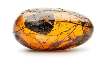 Aufkleber - Captivating Fossilized Amber Specimen Featuring a Perfectly Preserved Prehistoric Insect Inclusion Offering a Glimpse into the Earth s Distant Past and the Wonders of Natural History