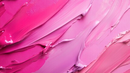 Aufkleber - A vividly textured close-up of vibrant pink paint, showing the intricate details and layers. The image captures the essence of creativity and artistic expression.