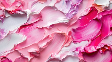 Aufkleber - A detailed close-up of textured pink paint layers offers an artistic depiction of creativity, capturing the essence of design and abstract beauty. A vivid imagery piece.