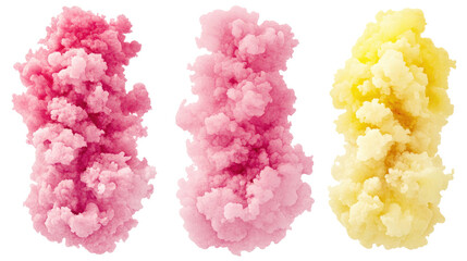 Poster - Pink and Yellow Watercolor Clouds on Transparent Background Generative AI