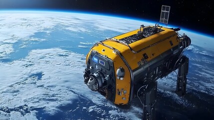 Aufkleber - Advanced prototype robot created to efficiently gather and eliminate floating space junk and orbital debris contributing to a cleaner and safer space environment
