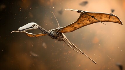 Poster - Detailed and well preserved fossil of an ancient pterosaur a type of flying reptile showcasing its elongated beak and wing bones