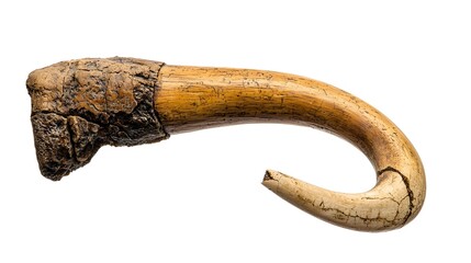 Poster - Detailed and well preserved prehistoric mammoth tusk fossil displayed in a museum exhibit highlighting the ancient and primeval nature of this remarkable paleontological discovery