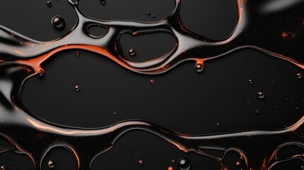 Aufkleber - An enticing abstract design of fluid black and orange elements intertwine and flow seamlessly, crafting a mesmerizing and sophisticated visual narrative.