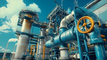 Poster - Detailed view of an intricate network of aluminum pipes and tubing used in industrial cooling systems and climate control equipment