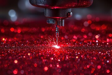 Poster - Close-up of a Spark Emitting from a Machine Tool Tip