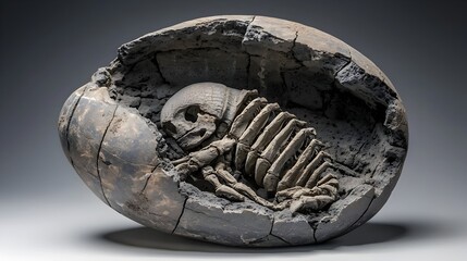 Aufkleber - Extraordinary Trilobite Fossil with Intricate Segmented Exoskeleton Structure   A Captivating Glimpse into the Prehistoric Marine Ecosystem and the Evolution of Life on Earth