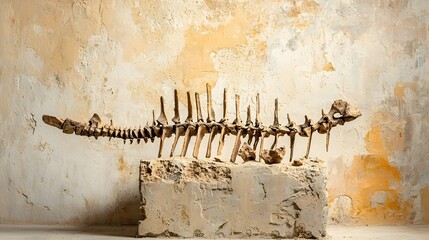Poster - Fossilized shark vertebrae neatly arranged in a sequence showcasing the intricate details and patterns of this prehistoric marine life specimen