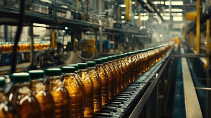 Poster - Bottling Process in a Modern Production Facility