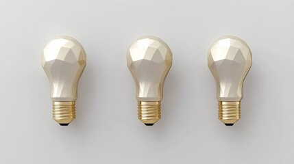 Poster - illuminated geometric light bulbs arranged in a neat row generative ai
