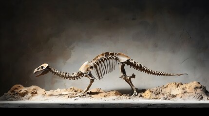 Poster - Horizontally positioned sauropod femur fossil uncovered during an archeological dig providing valuable insight into prehistoric life and the evolutionary history of dinosaurs