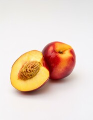 Wall Mural - Fresh nectarine cut in half