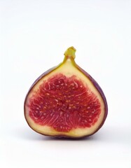 Wall Mural - Half of a fig on a white background